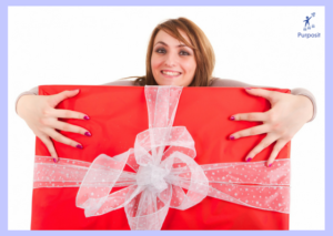 pic of girl with big gift box